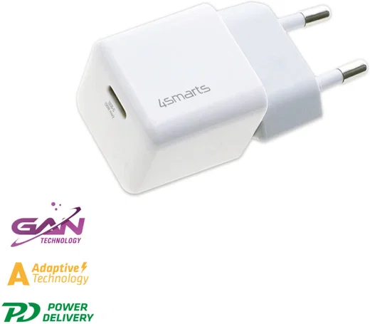 4smarts VoltPlug Mini 30W Compacte USB-C Power Delivery Adapter Wit afbeelding 2