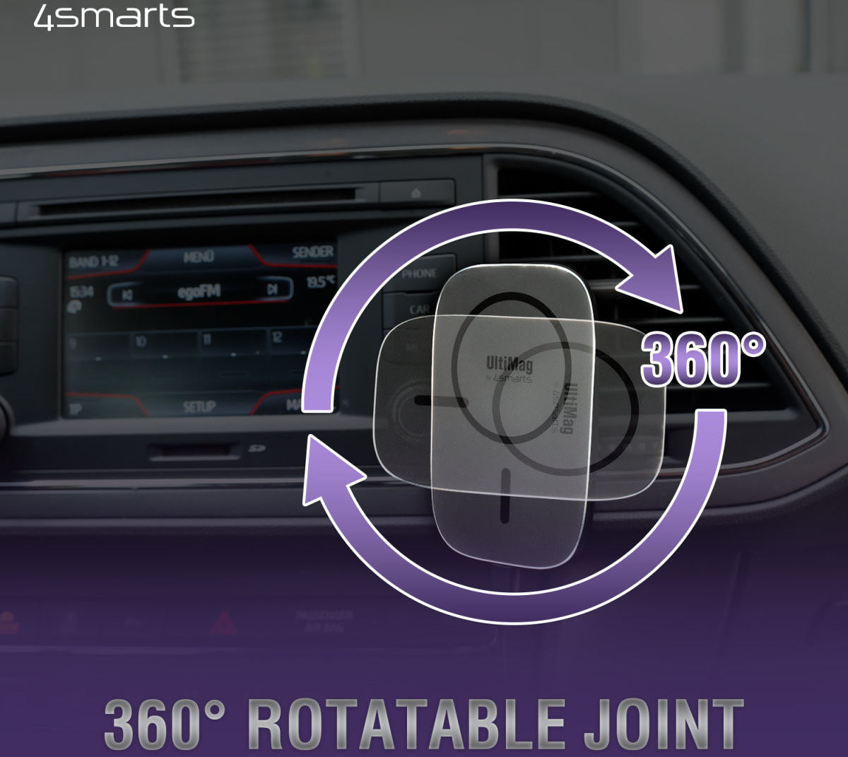4smarts UltiMag Autohouder voor Raam/Dashboard of Luchtrooster Zwart afbeelding 8
