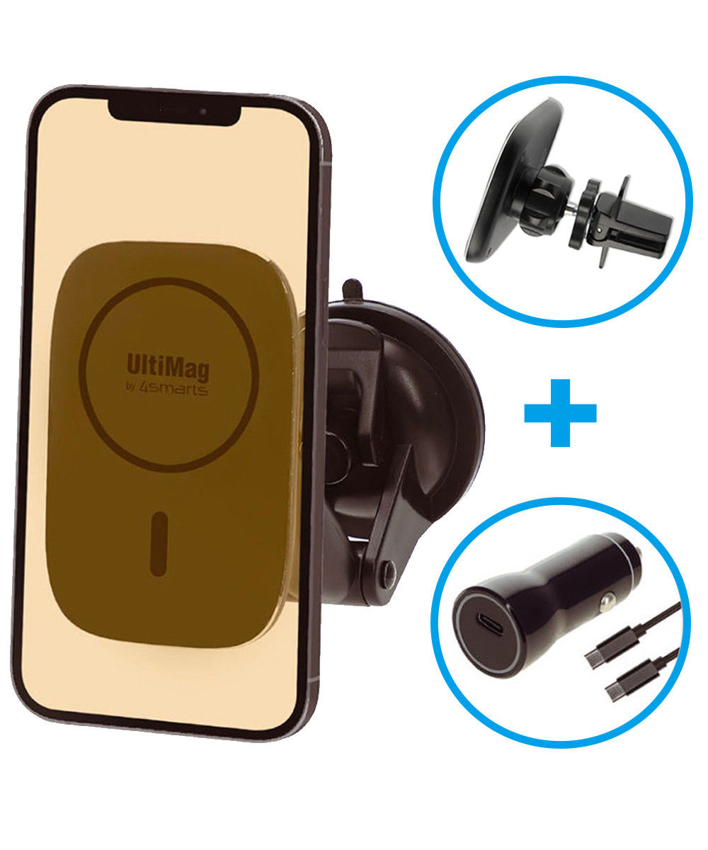4smarts UltiMag Autohouder voor Raam/Dashboard of Luchtrooster Zwart afbeelding 1