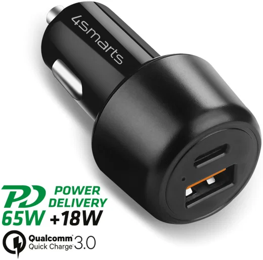 4smarts Fast Charge Auto Snellader 83W met PD en Quick Charge Zwart afbeelding 3