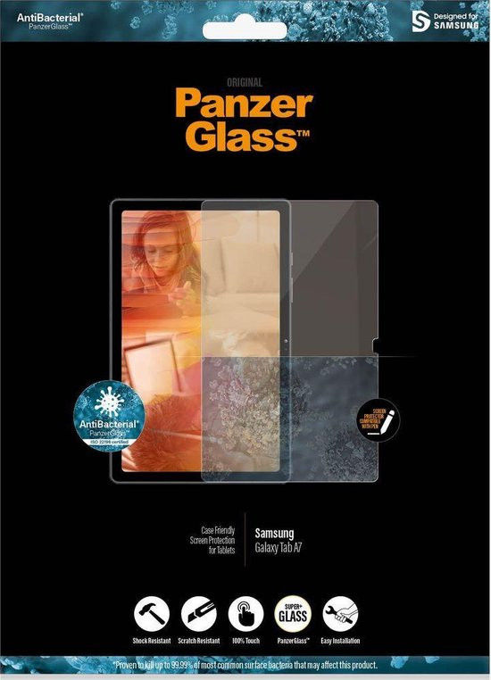 PanzerGlass Samsung Galaxy Tab A7 Screen Protector Antibacterieel afbeelding 1