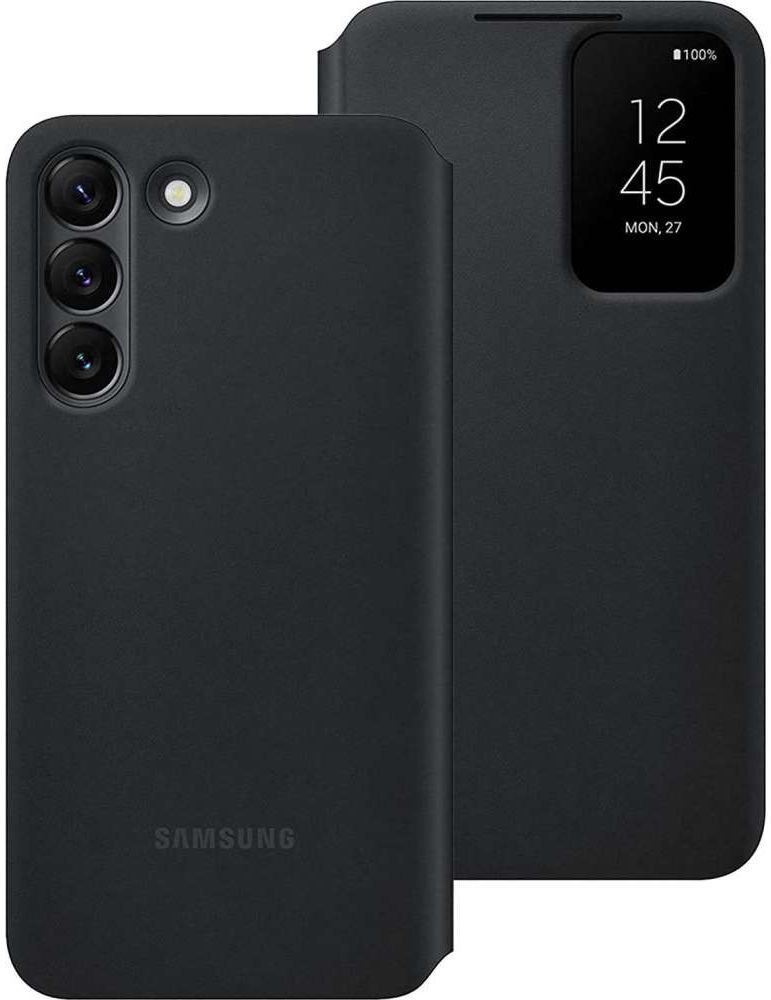 Origineel Samsung Galaxy S22 Hoesje Smart Clear View Cover Zwart afbeelding 7