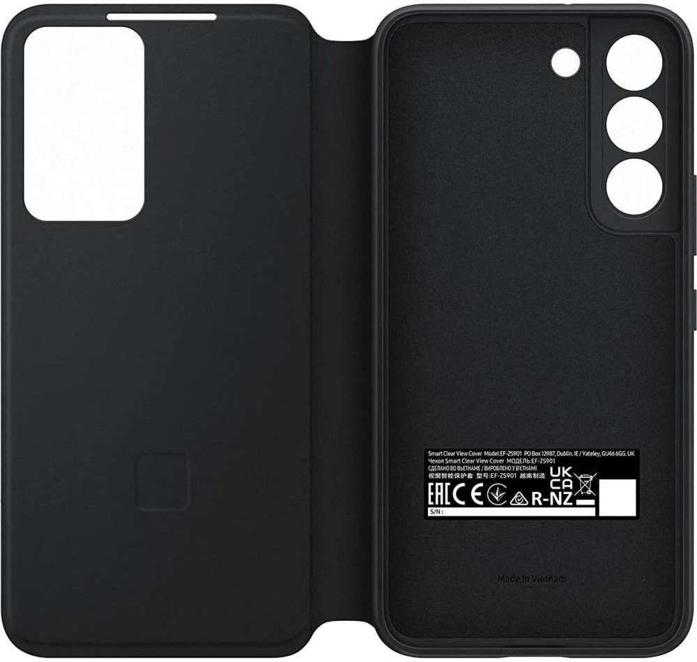 Origineel Samsung Galaxy S22 Hoesje Smart Clear View Cover Zwart afbeelding 4