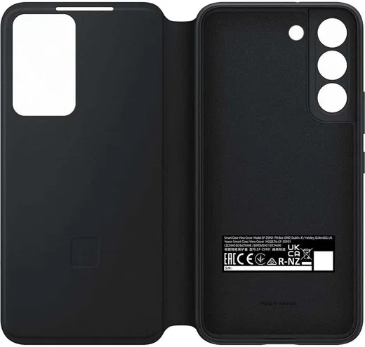 Origineel Samsung Galaxy S22 Hoesje Smart Clear View Cover Zwart afbeelding 4