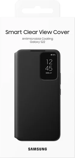 Origineel Samsung Galaxy S22 Hoesje Smart Clear View Cover Zwart afbeelding 8