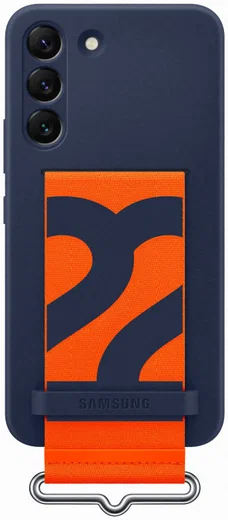 Origineel Samsung Galaxy S22 Hoesje Silicone Cover met Band Blauw afbeelding 1