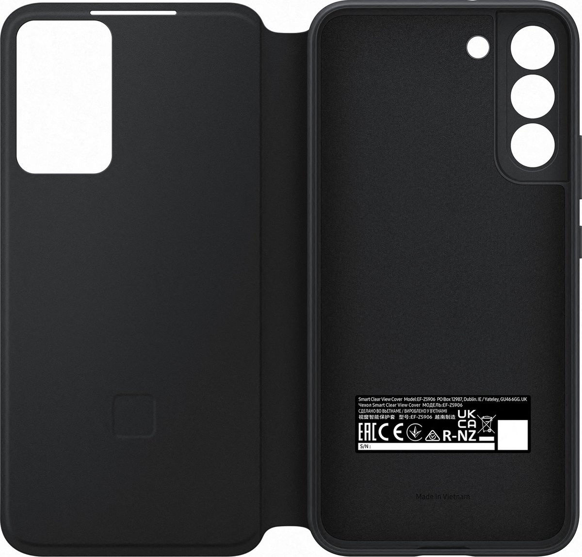 Origineel Samsung S22 Plus Hoesje Smart Clear View Cover Zwart afbeelding 4