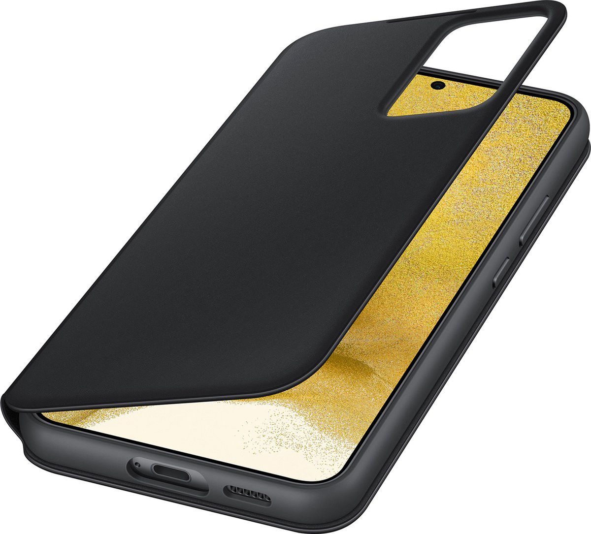 Origineel Samsung S22 Plus Hoesje Smart Clear View Cover Zwart afbeelding 2