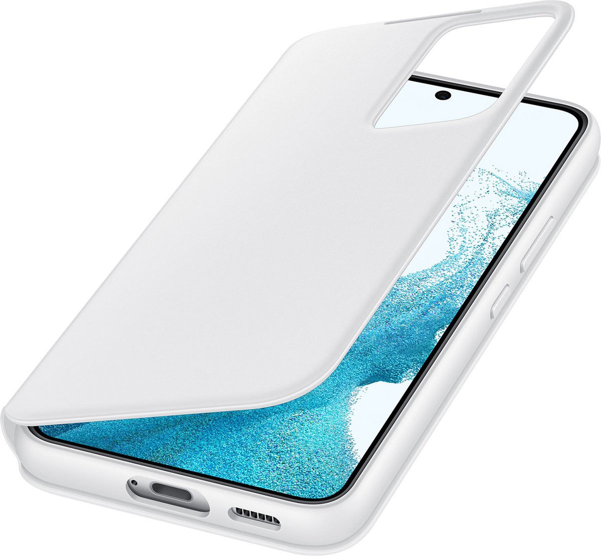 Origineel Samsung S22 Plus Hoesje Smart Clear View Cover Wit afbeelding 2