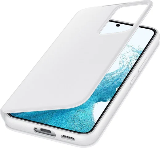 Origineel Samsung S22 Plus Hoesje Smart Clear View Cover Wit afbeelding 2