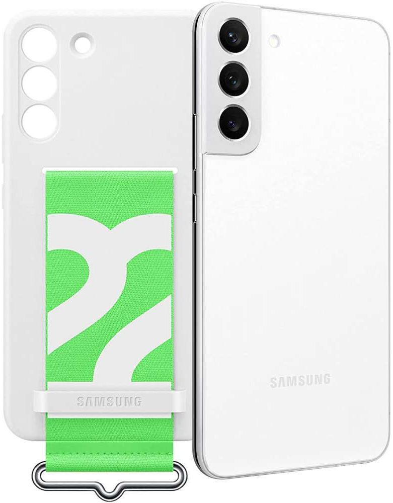 Origineel Samsung Galaxy S22 Plus Hoesje Silicone Cover met Band Wit afbeelding 7