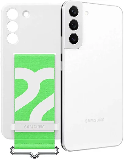 Origineel Samsung Galaxy S22 Plus Hoesje Silicone Cover met Band Wit afbeelding 7