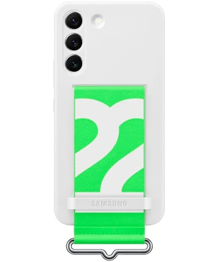 Origineel Samsung Galaxy S22 Plus Hoesje Silicone Cover met Band Wit afbeelding 1