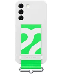 Origineel Samsung Galaxy S22 Plus Hoesje Silicone Cover met Band Wit afbeelding