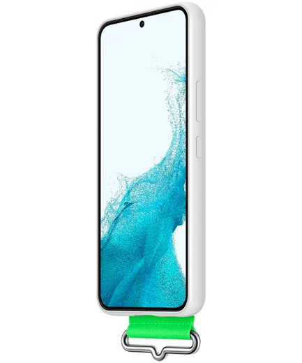 Origineel Samsung Galaxy S22 Plus Hoesje Silicone Cover met Band Wit afbeelding 4