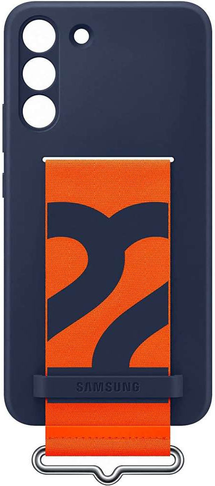 Origineel Samsung Galaxy S22 Plus Hoesje Silicone Cover met Band Blauw afbeelding 3
