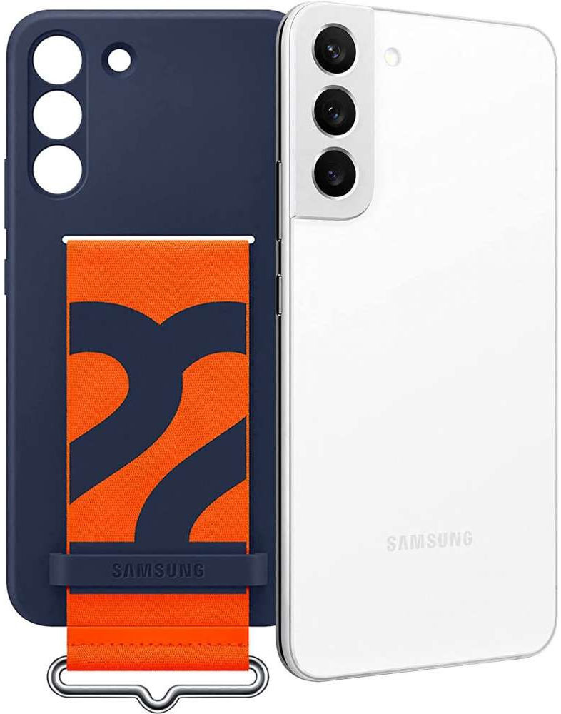 Origineel Samsung Galaxy S22 Plus Hoesje Silicone Cover met Band Blauw afbeelding 5