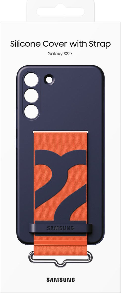 Origineel Samsung Galaxy S22 Plus Hoesje Silicone Cover met Band Blauw afbeelding 6