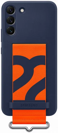 Origineel Samsung Galaxy S22 Plus Hoesje Silicone Cover met Band Blauw afbeelding 1