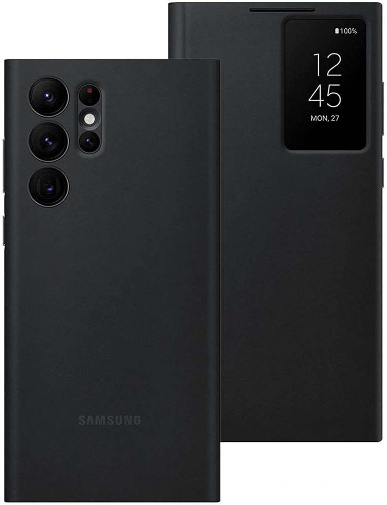 Origineel Samsung S22 Ultra Hoesje Smart Clear View Cover Zwart afbeelding 7