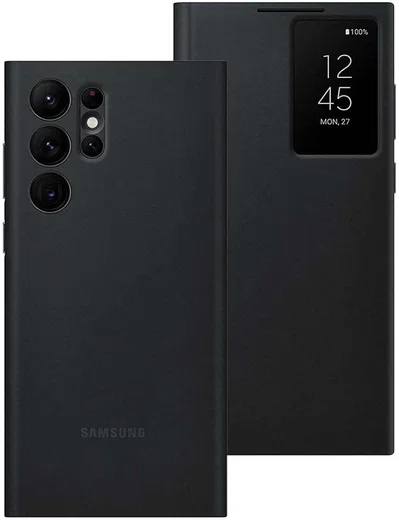 Origineel Samsung S22 Ultra Hoesje Smart Clear View Cover Zwart afbeelding 7