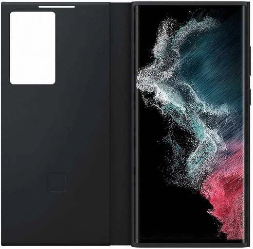 Origineel Samsung S22 Ultra Hoesje Smart Clear View Cover Zwart afbeelding 3