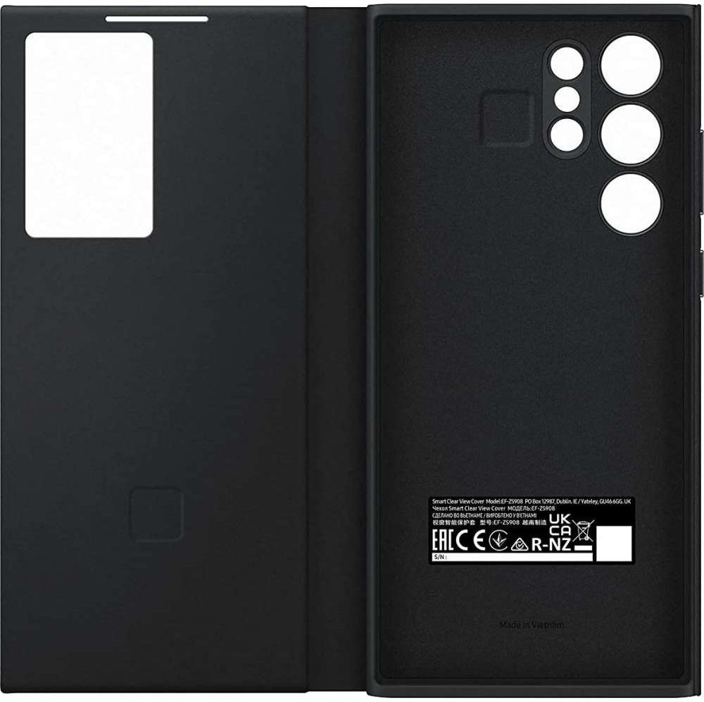 Origineel Samsung S22 Ultra Hoesje Smart Clear View Cover Zwart afbeelding 4