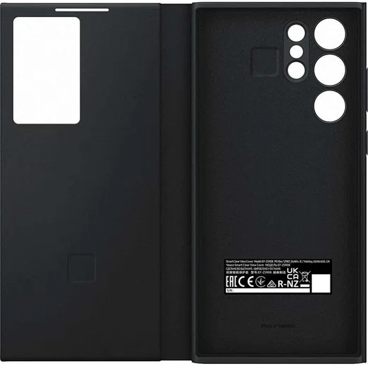 Origineel Samsung S22 Ultra Hoesje Smart Clear View Cover Zwart afbeelding 4