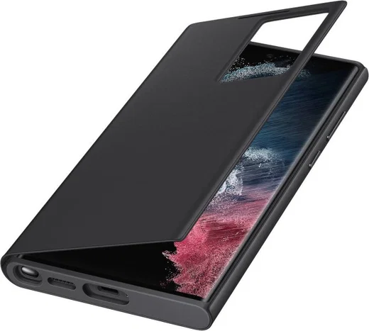 Origineel Samsung S22 Ultra Hoesje Smart Clear View Cover Zwart afbeelding 2