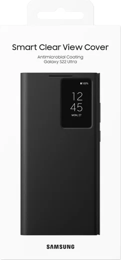 Origineel Samsung S22 Ultra Hoesje Smart Clear View Cover Zwart afbeelding 8