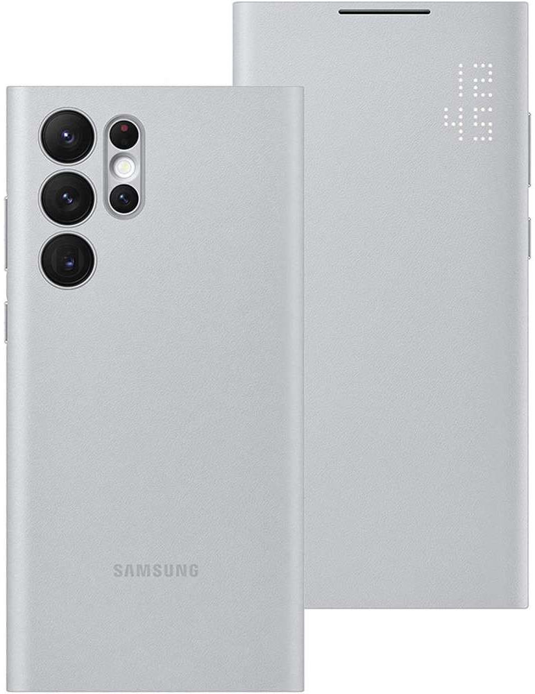 Origineel Samsung Galaxy S22 Ultra Hoesje Smart LED View Cover Grijs afbeelding 5