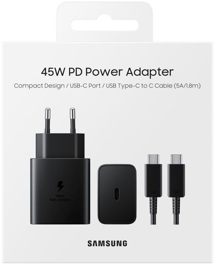 Originele Samsung 45W Power Adapter met USB-C Kabel 1.8 Meter 5A Zwart afbeelding 8