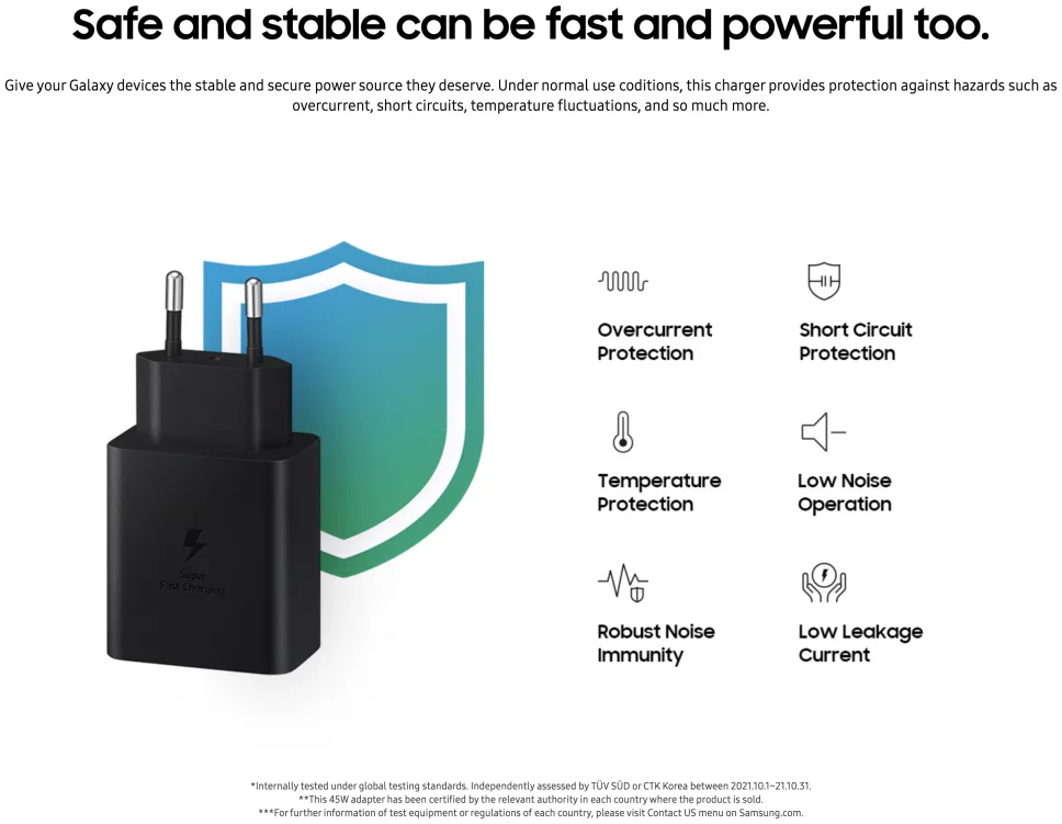 Originele Samsung 45W Power Adapter met USB-C Kabel 1.8 Meter 5A Zwart afbeelding 5