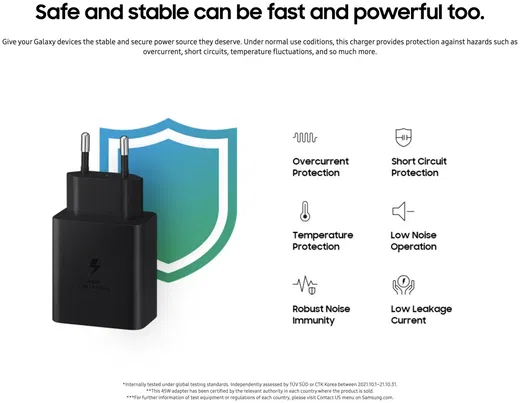 Originele Samsung 45W Power Adapter met USB-C Kabel 1.8 Meter 5A Zwart afbeelding 5