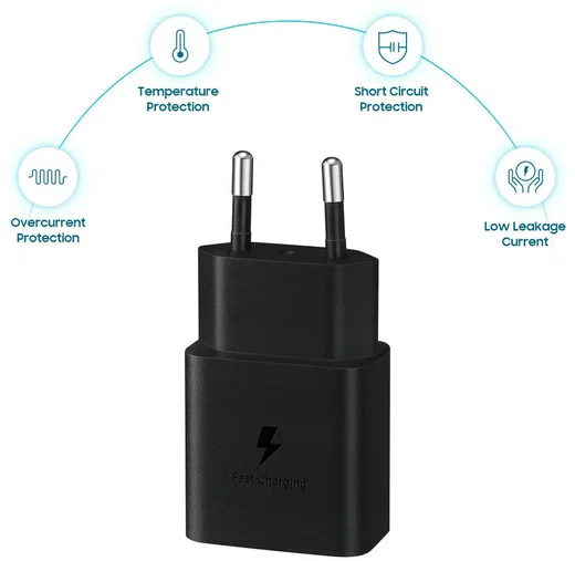 Originele Samsung 15W Power Adapter met USB-C Kabel 1 Meter 3A Zwart afbeelding 4