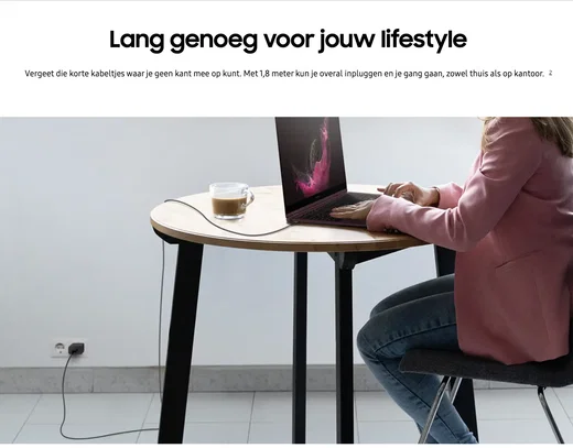 Originele Samsung USB-C naar USB-C Kabel 1.8 Meter 25W / 3A Zwart afbeelding 5