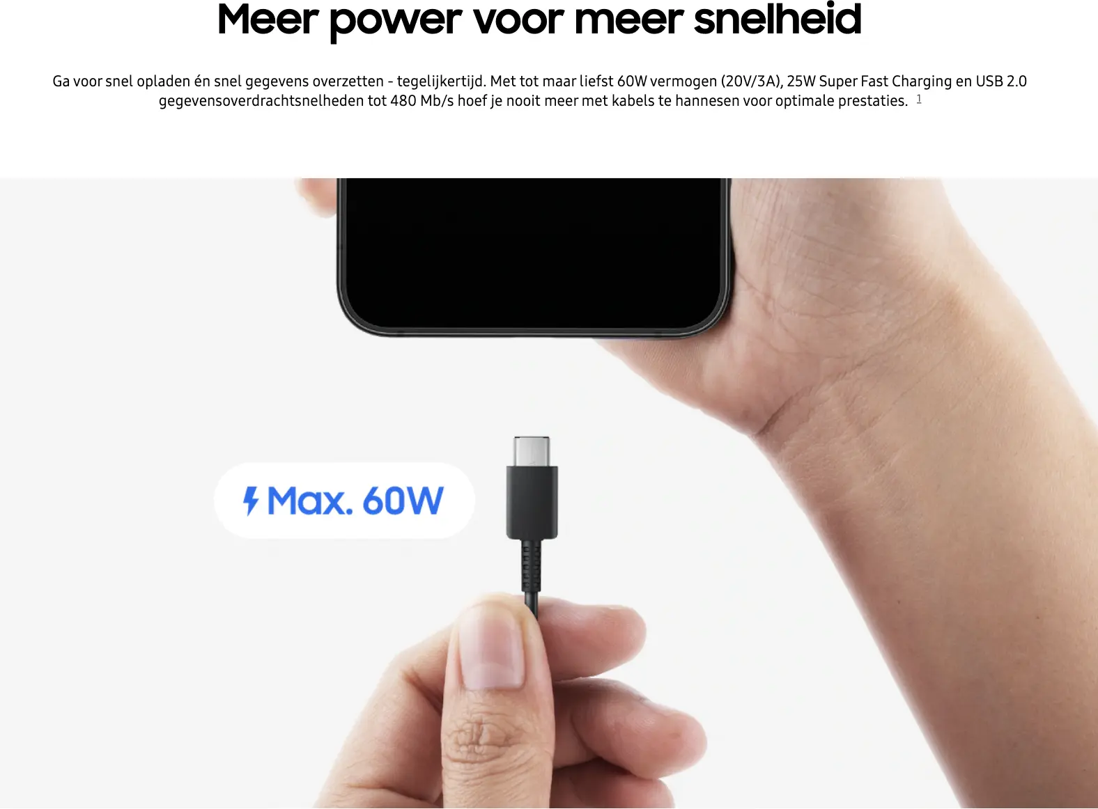 Originele Samsung USB-C naar USB-C Kabel 1.8 Meter 25W / 3A Zwart afbeelding 4