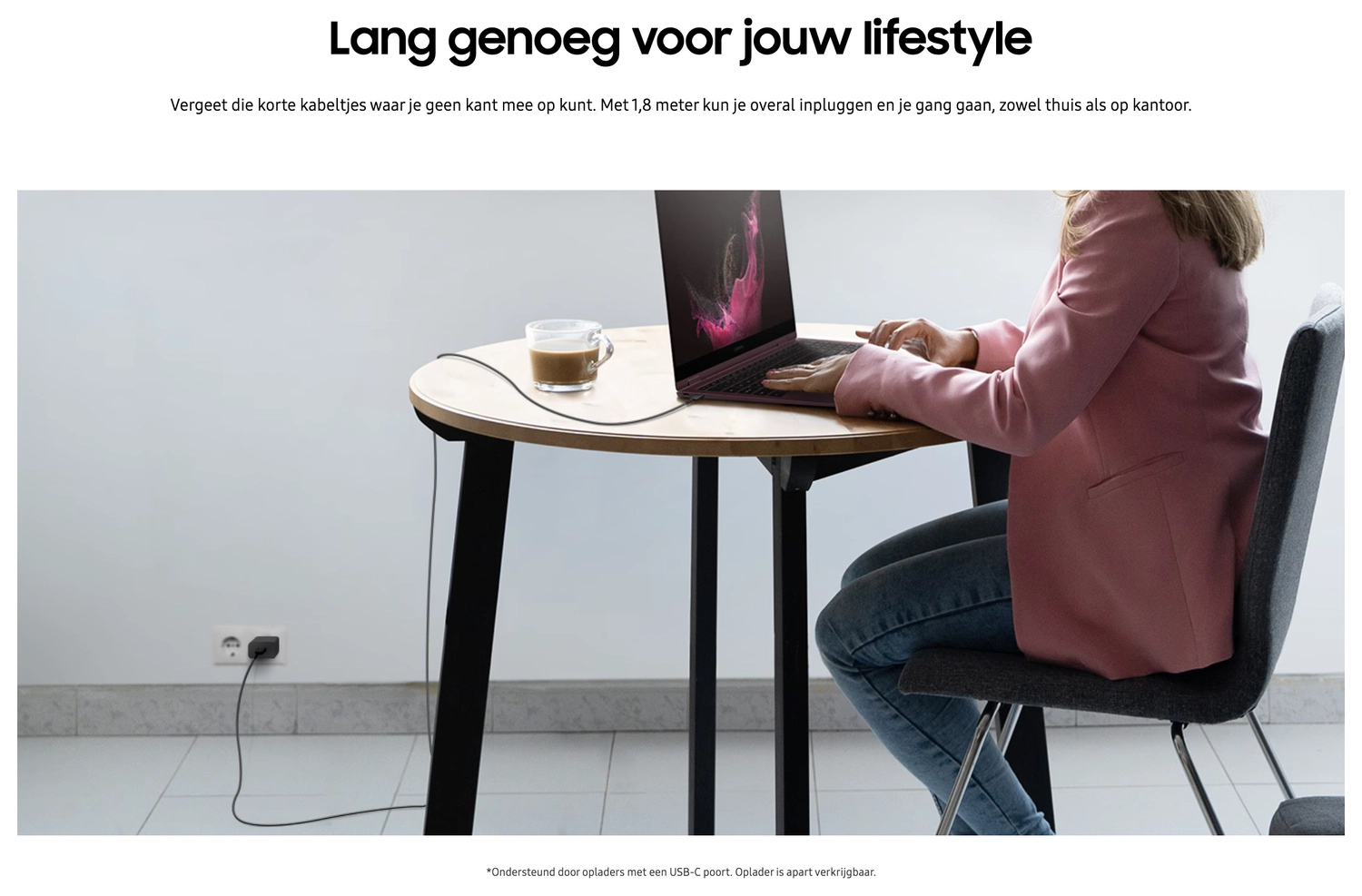 Originele Samsung USB-C naar USB-C Kabel 1.8 Meter 25W / 3A Wit afbeelding 5
