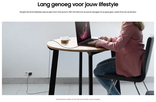 Originele Samsung USB-C naar USB-C Kabel 1.8 Meter 25W / 3A Wit afbeelding 5