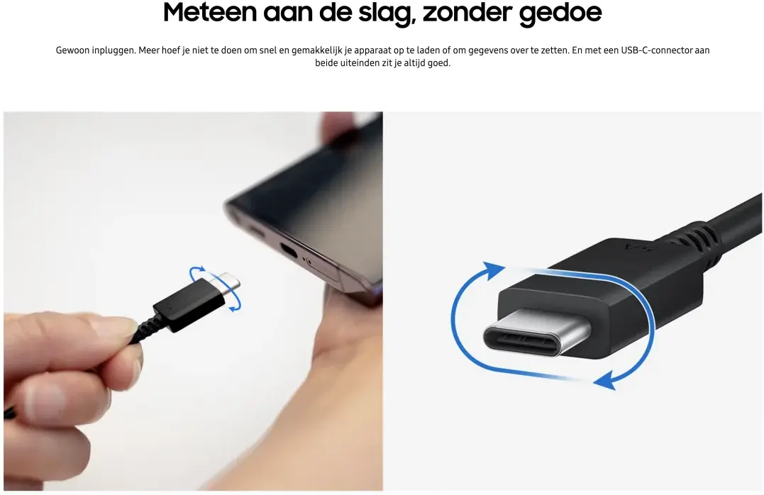 Originele Samsung USB-C naar USB-C Kabel 1.8 Meter 100W / 5A Zwart afbeelding 5