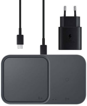 Originele Samsung Wireless Charger Duo Pad 15W + Adapter 25W Grijs