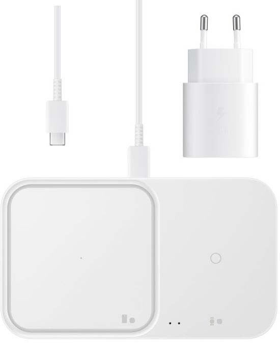 Originele Samsung Wireless Charger Duo Pad 15W + Adapter 25W Wit afbeelding 1