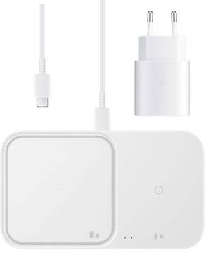 Originele Samsung Wireless Charger Duo Pad 15W + Adapter 25W Wit