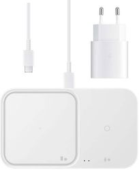 Originele Samsung Wireless Charger Duo Pad 15W + Adapter 25W Wit afbeelding