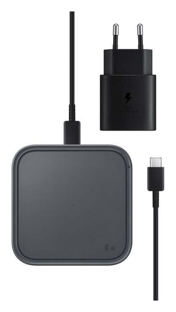 Originele Samsung Wireless Charger 15W Fast Charge + Adapter 25W Grijs afbeelding 1