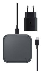 Originele Samsung Wireless Charger 15W Fast Charge + Adapter 25W Grijs afbeelding