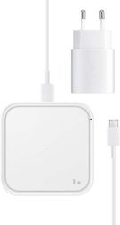Originele Samsung Wireless Charger 15W Fast Charge + Adapter 25W Wit afbeelding