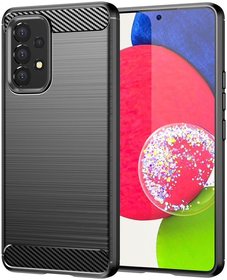 Samsung Galaxy A53 Hoesje Geborsteld TPU Back Cover Zwart afbeelding 1