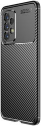 Samsung Galaxy A33 Hoesje Siliconen Carbon TPU Back Cover Zwart afbeelding