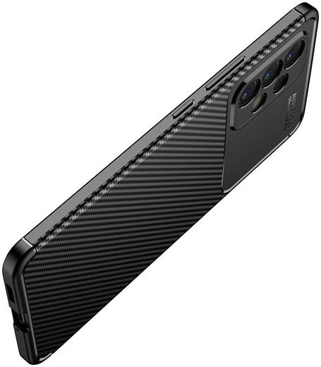 Samsung Galaxy A53 Hoesje Siliconen Carbon TPU Back Cover Zwart afbeelding 9